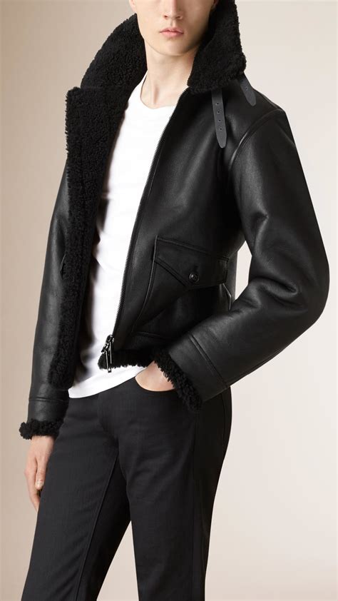 burberry mens shearling jacket|Burberry shearling coats women's.